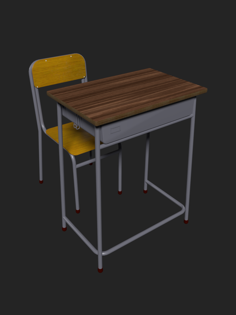 Student_chair_and_desk.blend preview image 1